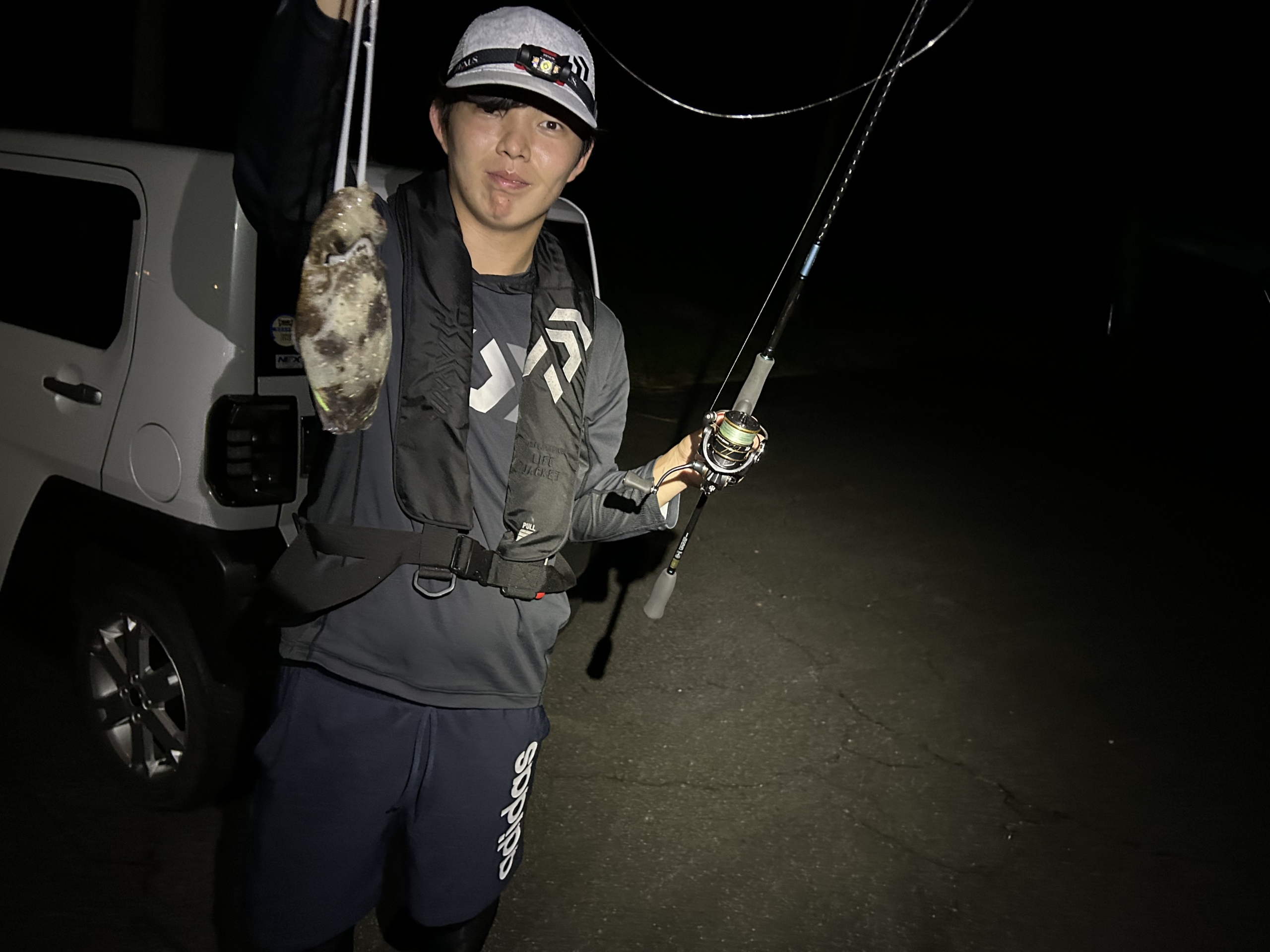 釣果情報-三重県南伊勢町にて夜釣りエギングの釣果コウイカ